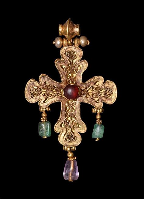 Archaicwonder Byzantine Gold Cross Pendant 12th 14th Century Ad