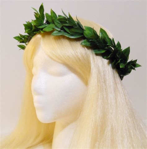 green leaf crown for a greek roman goddess laurel wreath headpiece grecian athena toga leaf hair