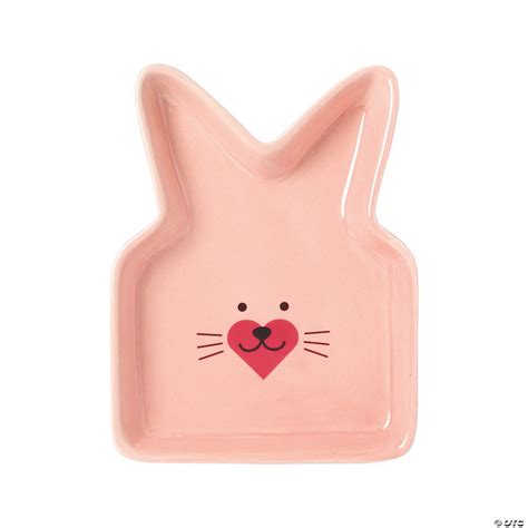 Pink Easter Bunny Ceramic Plate Oriental Trading