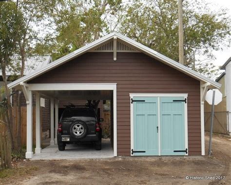 If you need both a carport to shelter your car and a small shed for the small garden tools, i have combined them into a project. Carport Shed | Historic Shed | Florida