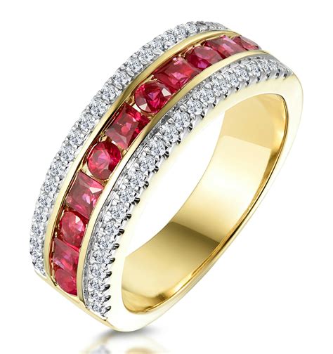 1ct Ruby And Diamond Eternity Ring In 18k Gold Asteria Collection