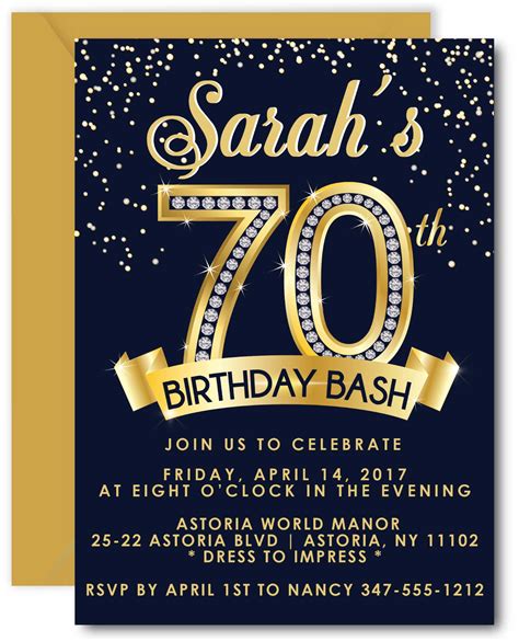 Free Printable 70th Birthday Party Invitations Free Printable Templates