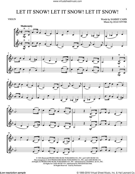 Let It Snow Let It Snow Let It Snow Sheet Music For Two Violins