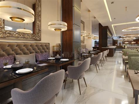 Luxury Restaurant In Contemporary Style With Exquisite Modern Furniture
