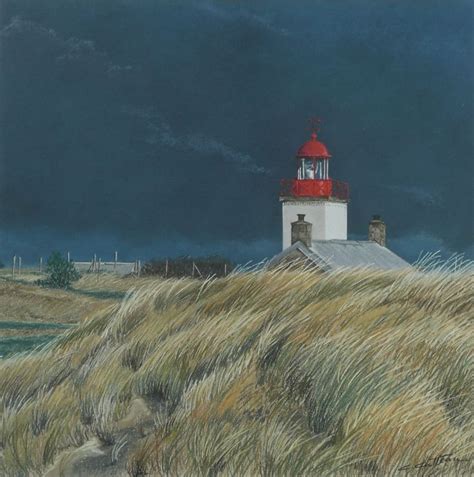 Agon Coutainville Lighthouse Normandy France Soft Pastel On Paper