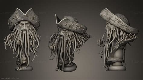 Busts Of Heroes And Monsters Davy Jones With Heat Busth0093 3d Stl Model For Cnc