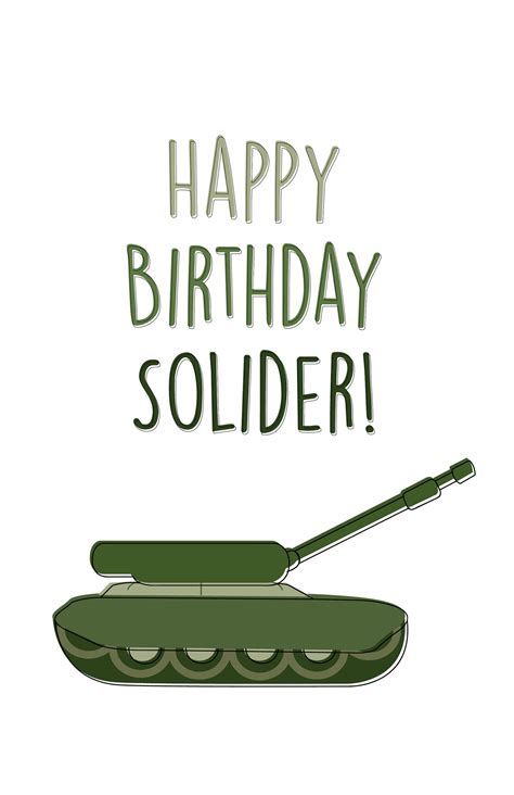 Army Birthday Card Solider Birthday Card Military Birthday Etsy