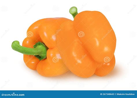 Orange Peppers On Isolated White Background Stock Image Image Of