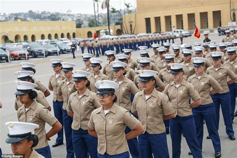 first west coast female marines graduate mcrd san diego with 53 women completing 13 week
