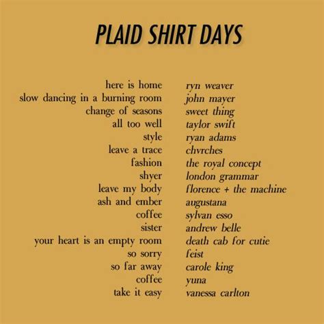 New music, all the time. Plaid Shirt Days (Fall Playlist) | Fall playlist, Fall ...