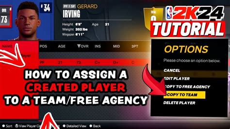 Nba 2k24 How To Assign A Created Myplayer To A Team Add Custom Player