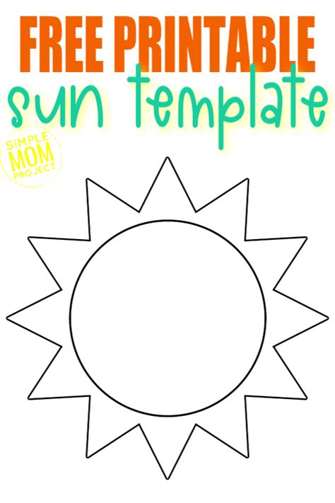 Free Printable Flower Template Simple Mom Project Sun Template