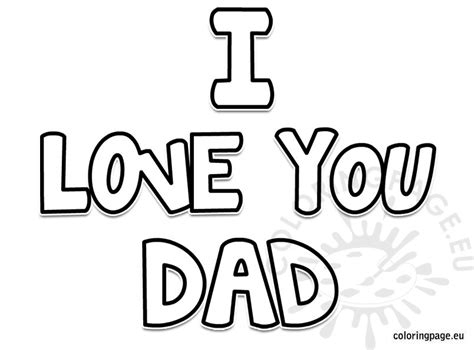 I love you dad coloring page – Coloring Page