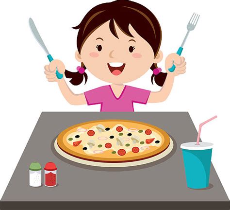 Best Eating Pizza Illustrations Royalty Free Vector