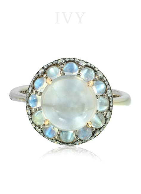 Moonstone And Diamond Ring Ivy New York