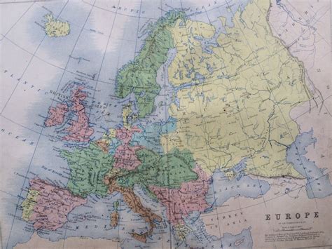 1859 Europe Original Antique Map Available Framed