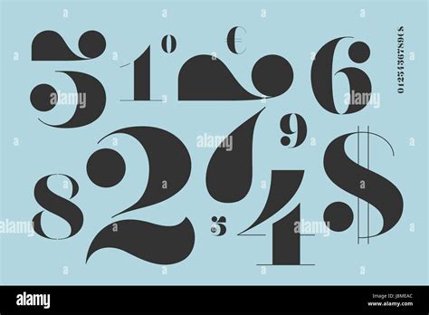 Font Of Numbers In Classical French Didot Style Stock Vector Image