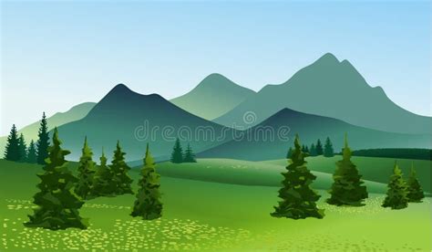 Green Mountain Landscape Stock Vector Illustration Of Nature 14430322
