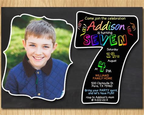 Sample 7th Birthday Invitation for Boy | BirthdayBuzz