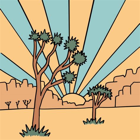 200 Drawing Of A Arizona Desert Sunset Stock Illustrations Royalty