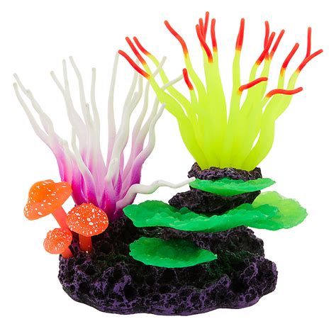 Top Fin® Glow Sea Anemone Reef Aquarium Ornament Fish Ornaments
