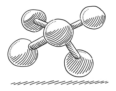Molecule Ball And Stick Model Drawing Drawing By Frank Ramspott Fine