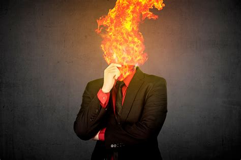 Fire Head Business Man Stock Photo Download Image Now Istock