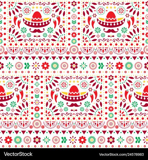 Seamless Mexican Floral Pattern Royalty Free Vector Image