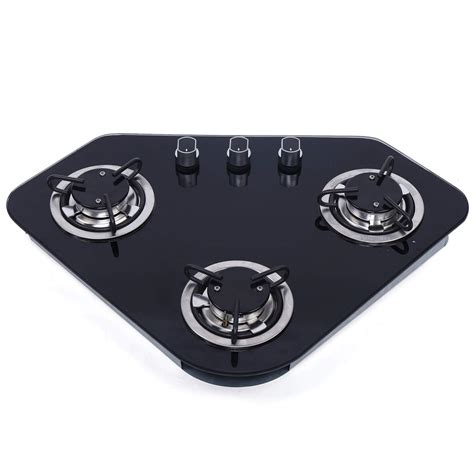 Buy 24 Black Tempered Glass Panel Built In Lpg Hob Cooktop Portable