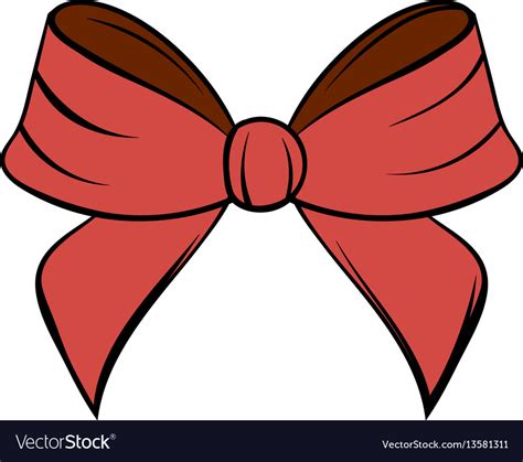 Red Bow Icon Cartoon Royalty Free Vector Image