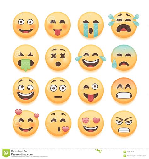 Los Emoticons Fijaron Sistema Del Emoji Colección Sonriente Los