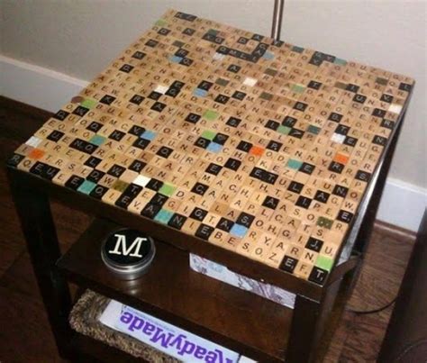 Whether you are tiling an entryway floor, adding a little color to your kitchen with a backsplash, or tackling a total bathroom renovation, installing the tile yourself is nothing to be afraid of. Scrabble Table | Do it yourself decorating, Scrabble tile crafts, Scrabble crafts