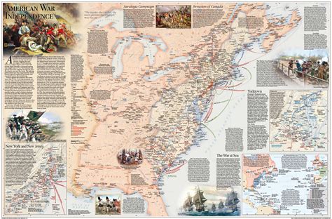 American Revolutionary War Wall Map By National Geographic Mapsales