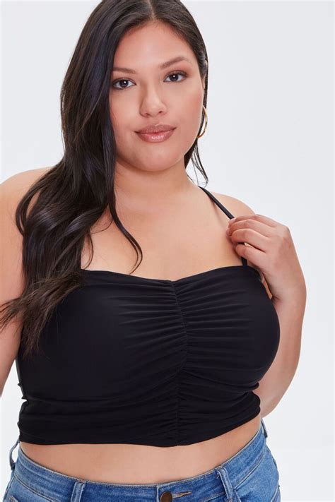 Plus Size Ruched Cropped Cami