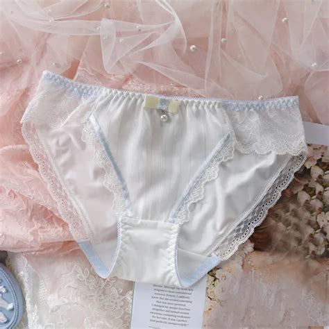 White Lolita Cute Japanese Girls Lace Bow Panties Underpants Briefs