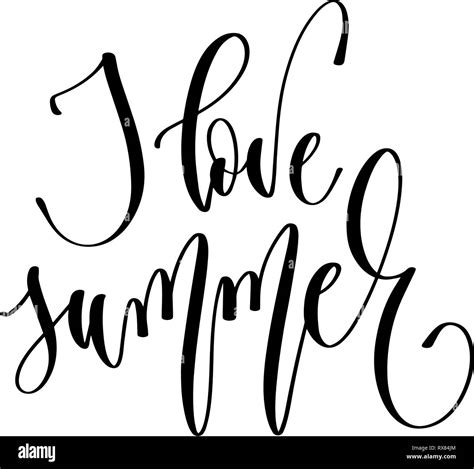 I Love Summer Hand Lettering Inscription Text About Happy Summer