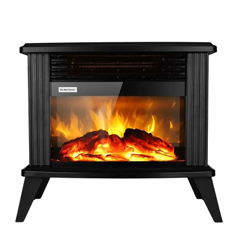 Zimtown Small Electric Fireplace Infrared Heater Freestanding Fireplace