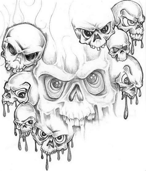 Pin On Skulls Drawing