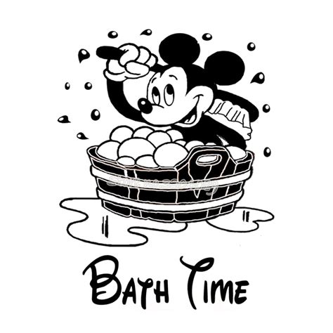 Mickey Mouse Bath Time Wall Sticker Vinyl Removable Wall Decal Home