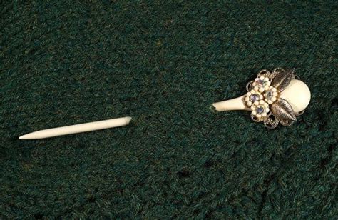 Shawl Scarf Pin Turned Holly Wood Upcycled Vintage Jewelry Etsy