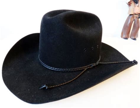 Resistol Cowboy Hat Black Beaver 4x Long Oval Self Conforming Size 7