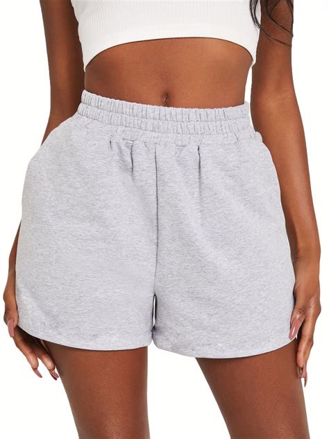Women Loose Casual Gym Sports Sweat Shorts Pants Gray Walmart Com