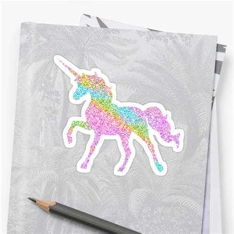 Sparkly Rainbow Unicorn Sticker By Jwyly12 Redbubble