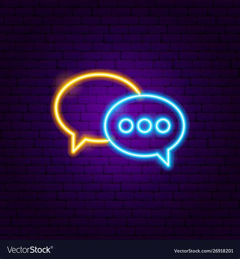 Speech Bubble Neon Sign Royalty Free Vector Image