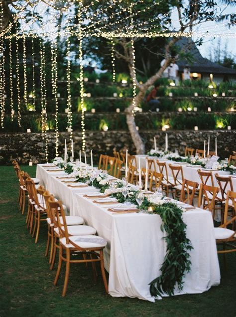 Romantic White And Greenery Garden Wedding Reception Ideas With
