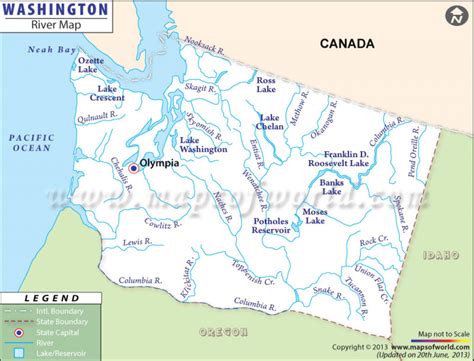 Washington State Rivers Map Printable Map