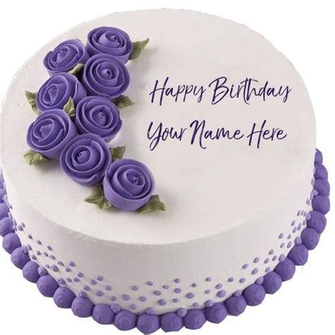 Birthday Wishes Flowers Cake Name Printed Pictures Happy