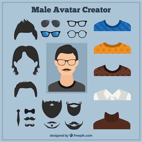 Mannelijke Avatar Creator Vector Gratis Download