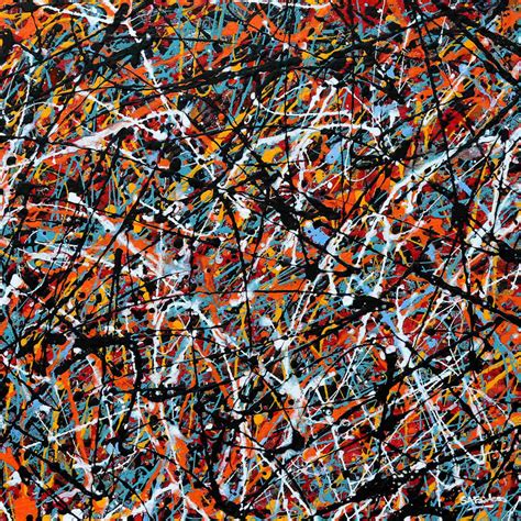 Colour Rhythm Bright Colourful Abstract Painting In Jackson Pollock Style