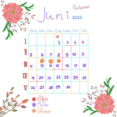 Gambar Kalender Juni 2022 Versi Indonesia Bulan Juni Juni 2022